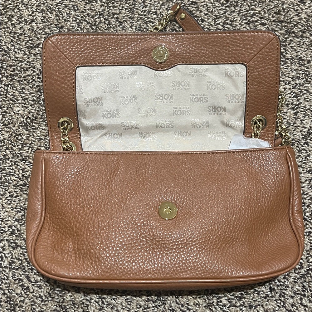 Authentic Michael Kors Brown Leather Shoulder Bag - Picture 3 of 5